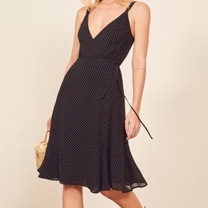 REFORMATION POLKA DOT MIDI DRESS